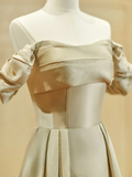 Elegant Simple A Line Satin Long Bridesmaid Dress HZ1024