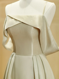 Elegant Simple A Line Satin Long Bridesmaid Dress HZ1024