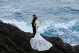 Unique Mermaid Spaghetti Strpas White Tulle Applique With Veil Long Wedding Dresses HZ1024