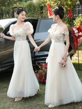 Elegant A Line Chiffon Long Bridesmaid Dress HZ1024