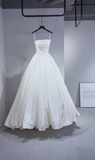 Elegant Ball Gown Spaghetti Straps Taffeta Long Wedding Dresses HZ1024