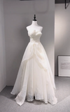 Pretty A Line Strapless Chiffon Long Wedding Dresses HZ1024