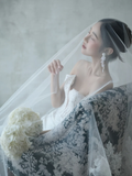 Classy Mermaid Off The Shoulder Satin Lace With Veil Long Wedding Dresses HZ1024