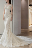 Timeless Mermaid Tulle Lace Long Wedding Dresses HZ1024