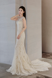 Timeless Mermaid Tulle Lace Long Wedding Dresses HZ1024
