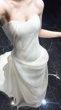 Unique Mermaid Sweetheart Chiffon Long Wedding Dresses HZ1024