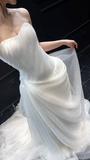 Unique Mermaid Sweetheart Chiffon Long Wedding Dresses HZ1024