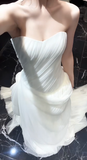 Unique Mermaid Sweetheart Chiffon Long Wedding Dresses HZ1024