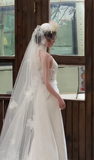 Vintage Mermaid Halter Satin Lace With Veil Long Wedding Dresses HZ1024