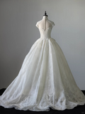Chic A Line Halter Tulle Lace Long Wedding Dresses HZ1024
