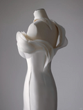 Classy Mermaid Off The Shoulder Satin Long Wedding Dresses HZ1024