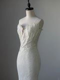 Chic Mermaid Starpless Tulle Beaded Long Wedding Dresses HZ1024