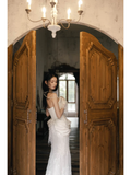 Gorgeous Mermaid Strapless Satin Tulle Lace Tassel With Gloves Long Wedding Dresses HZ1024