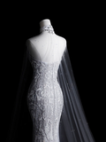 Dreamy Mermaid Strapless Satin Tulle Sequin Long Wedding Dresses HZ1024