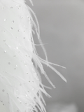 Dreamy White Mermaid Strapless Satin Tulle Sequin Beaded Long Wedding Dresses HZ1024