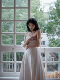 Elegant A Line Off The Shoulder Satin Lace Long Wedding Dresses HZ1024