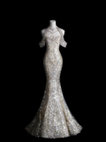 Dreamy Mermaid Off The Shoulder Sequin Beaded Long Wedding Dresses HZ1024