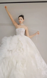 Pretty Ball Gown Strapless Tulle Lace Long Wedding Dresses HZ1024