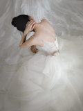 Pretty Ball Gown Spaghetti Straps Tulle Beaded Long Wedding Dresses HZ1024