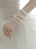 Pretty Ball Gown Spaghetti Straps Tulle Beaded Long Wedding Dresses HZ1024