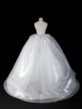 Classy Ball Gown Strapless Satin Lace Sequin Long Wedding Dresses HZ1024
