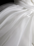 Classy Ball Gown Strapless Satin Lace Sequin Long Wedding Dresses HZ1024
