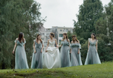 Simple A Line Strapless Satin Long Wedding Dresses HZ1024