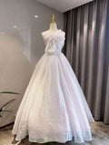 Elegant Ball Gown Strapless Chiffon Long Wedding Dresses HZ1024