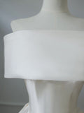 Elegant A Line Strapless Satin Back With Bow Long Wedding Dresses HZ1024