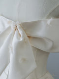 Elegant A Line Strapless Satin Back With Bow Long Wedding Dresses HZ1024
