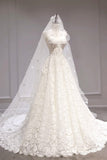 Gorgeous Ball Gown Strapless Tulle Lace With Veil Long Wedding Dresses HZ1024
