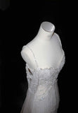 Gorgeous Mermaid Spaghetti Straps Tulle Baeded Long Wedding Dresses HZ1024