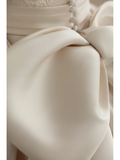 Chic Ball Gown Satin Lace Backless Long Wedding Dresses HZ1024