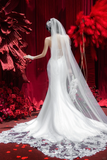 Dreamy Mermaid Strapless Satin With Veil Long Wedding Dresses HZ1024