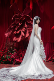 Dreamy Mermaid Strapless Satin With Veil Long Wedding Dresses HZ1024