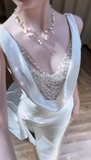 Timeless Mermaid Satin Beaded Long Wedding Dresses HZ1024