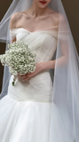 Dreamy Mermaid Off The Shoulder Tulle With Veil Long Wedding Dresses HZ1024