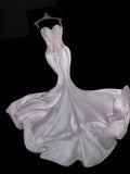 Stunning Mermaid Sweetheart Satin Sequin Long Wedding Dresses HZ1024