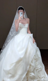 Stunning Ball Gown Sweetheart Chiffon With Veil Long Wedding Dresses HZ1024