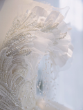 Timeless Ball Gown Off The Shoulder Tulle Sequin Beads Long Wedding Dresses HZ1024