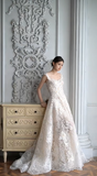 Gorgeous A Line Spaghetti Straps Tulle Lace With Veil Long Wedding Dresses HZ1024