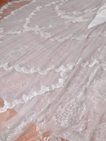 Timeless Ball Gown Off The Shoulder Satin Tulle Lace Sequin Beads Long Wedding Dresses HZ1024