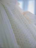 Elegant Ball Gown Strapless Tulle Sequin Long Wedding Dresses HZ1024