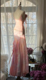 Special Mermaid Spaghetti Straps Chiffon Printed Beads Long Prom Dresses Formal Dress HZ1024