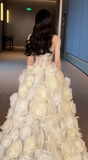 Unique Mermaid Tulle Sequin With Flowers Long Wedding Dresses HZ1024