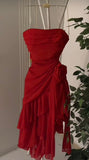 Red A Line Strapless Chiffon Short Homecoming Dress 18th Birthday Outfits HZ1024