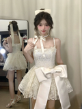 Pretty A Line Sapghetti Straps Lace With Bow Short Homecoming Dress 18th Birthday Outfits HZ1024