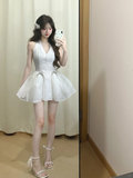 Sweet A Line Halter Satin Lace Short Homecoming Dress 18th Birthday Outfits HZ1024