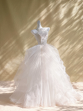 Timeless Ball Gown Halter Tulle Applique Long Wedding Dresses HZ1024