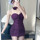 Sexy Mermaid Sweetheart Purple Satin Short Homecoming Dress 16th Birthday Outfits HZ1024
